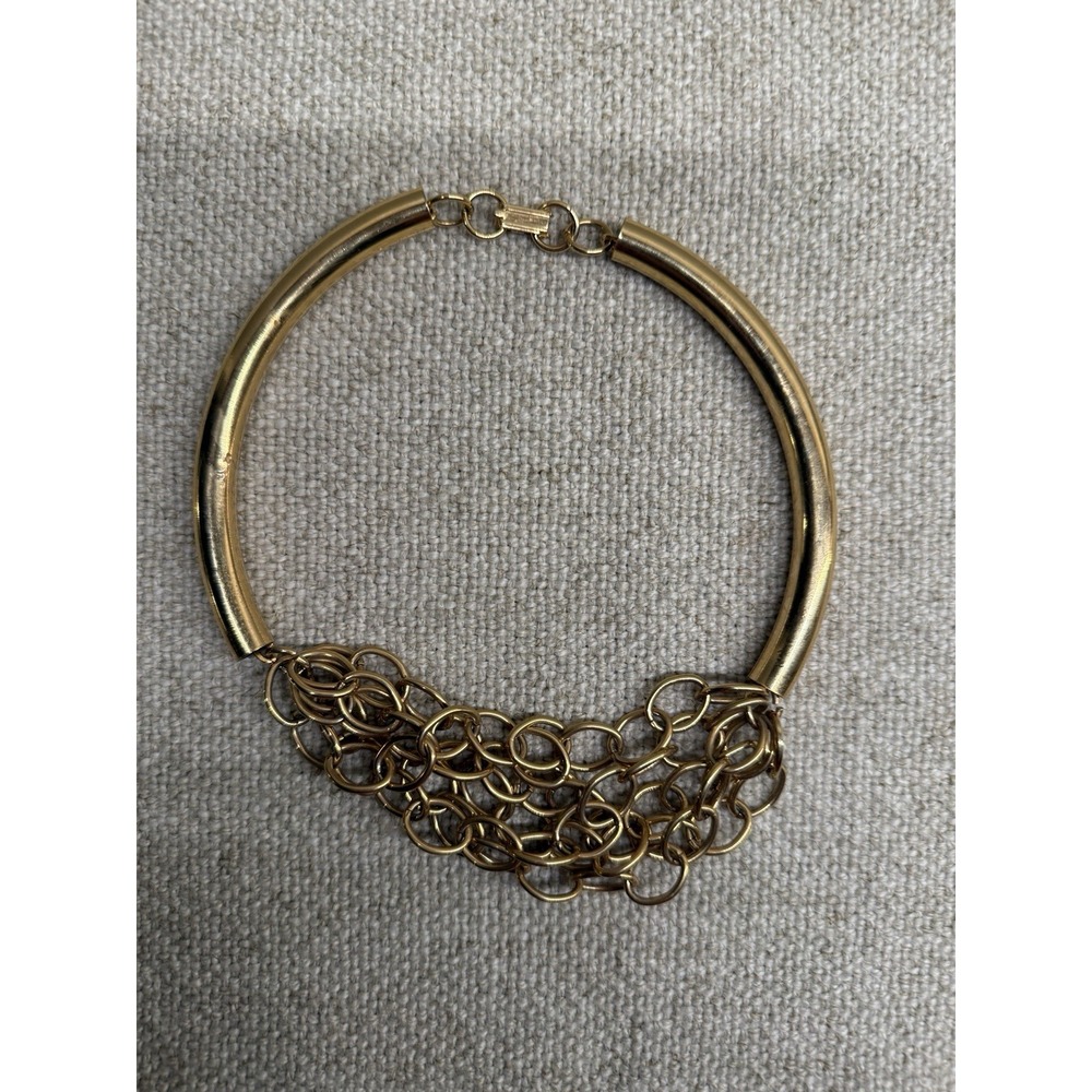 Vintage Gold Chainmail Waterfall Collar Necklace